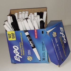 36 Expo Markers, Fine Tip, Black